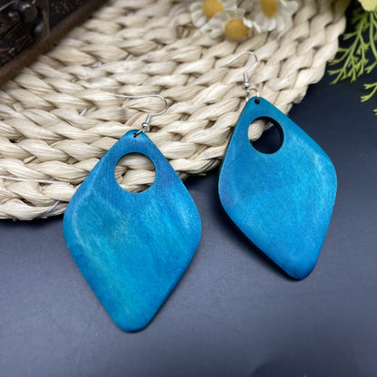 Hot New Items at Buy Center: Simplicity And Exaggeration Hollow Out Large Earrings Fashion Blue