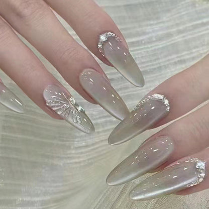 Trending Now at Buy Center: Cold Cat's Eye Butterfly Manicure High-grade Wedding Internet Celebrity Wear Nail Tip