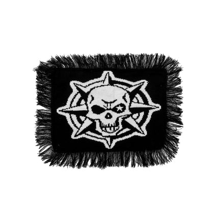 Hot New Arrivals at Buy Center: Halloween Decorative Placemat Skull Knitted Tablecloth Black Edge