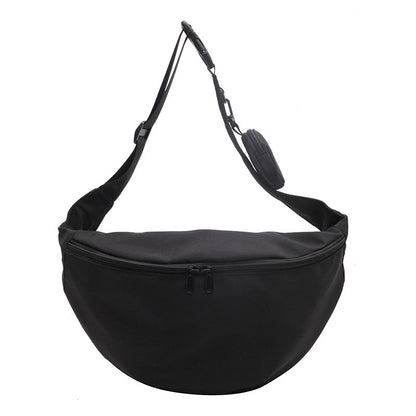 Newly Arrived at Buy Center: One-shoulder Crossbody Nylon Waist Bag Street Fashion Retro Black