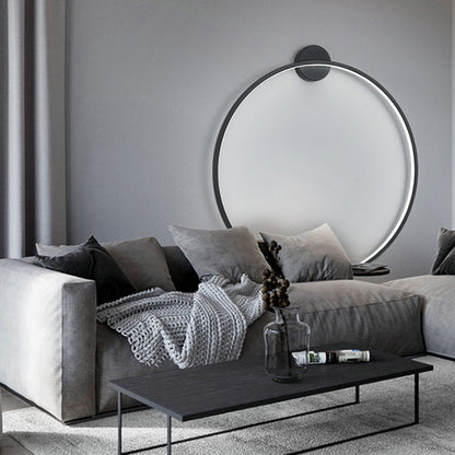 Newly Released at Buy Center: Minimalist Round Bedroom Bedside Lamp Wireless Living Room Sofa Background Wall Hotel Decorative Wall Lamp