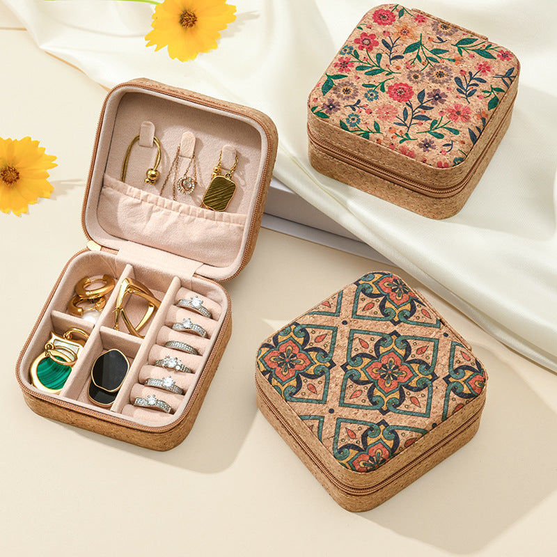 Now Available at Buy Center: Original Advanced Cork Jewelry Box Portable Travel Earring Ring Necklace Storage Box