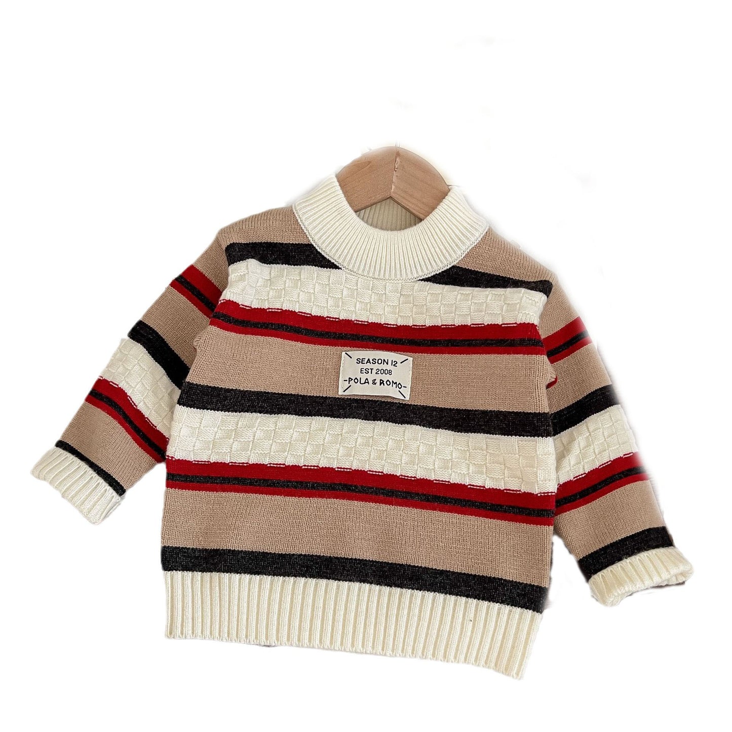 Newly Released at Buy Center: Boy's Pullover Color Stripes Sleeve Sweater