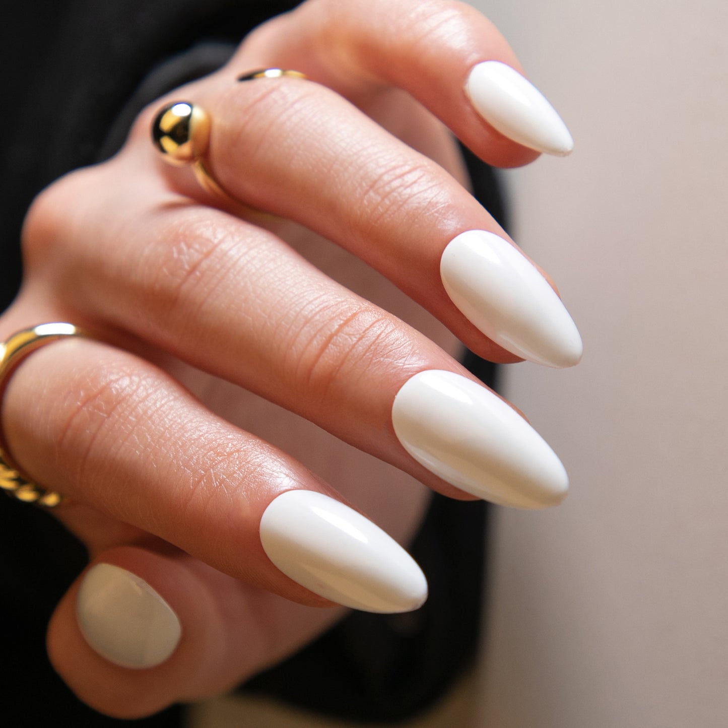 Fresh Arrivals at Buy Center: Pure Color Manicure Fake Nails Almond Glossy Wearable White JP3149 Wear Kit