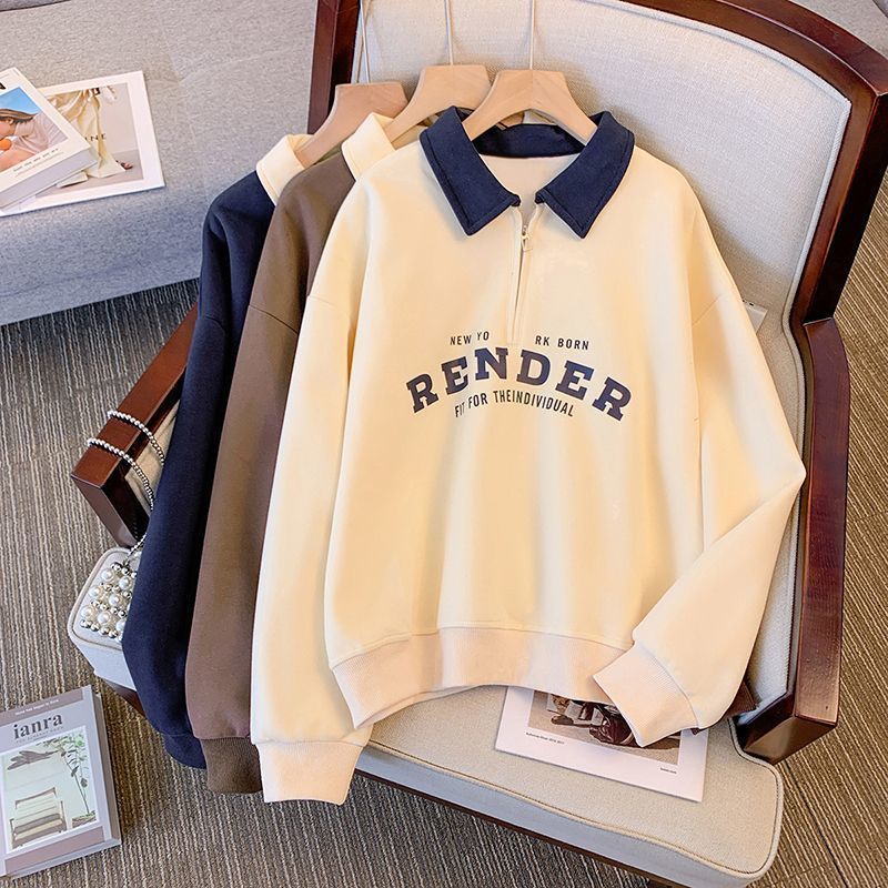 Spring And Autumn Color Matching Long-sleeved Thin Sweater Female Student Top