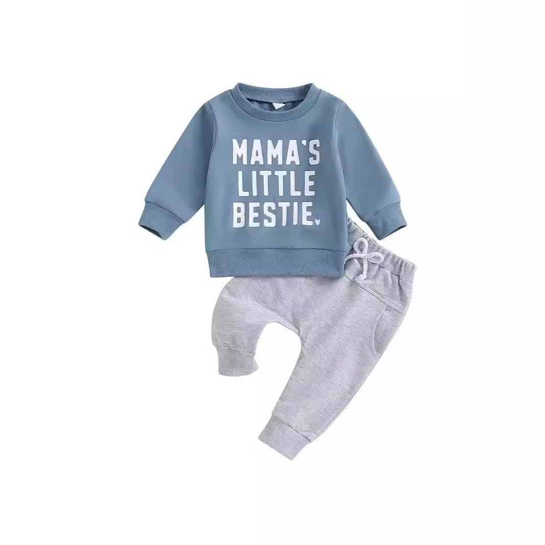 Fresh Arrivals at Buy Center: Baby Letter Print Sweatshirt Suit