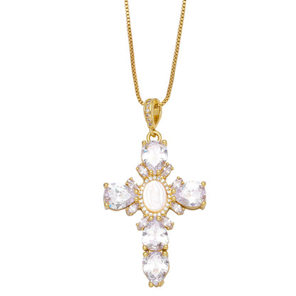 Fresh Arrivals at Buy Center: Vintage Religious Virgin Mary Cross Pendant Necklace Gold