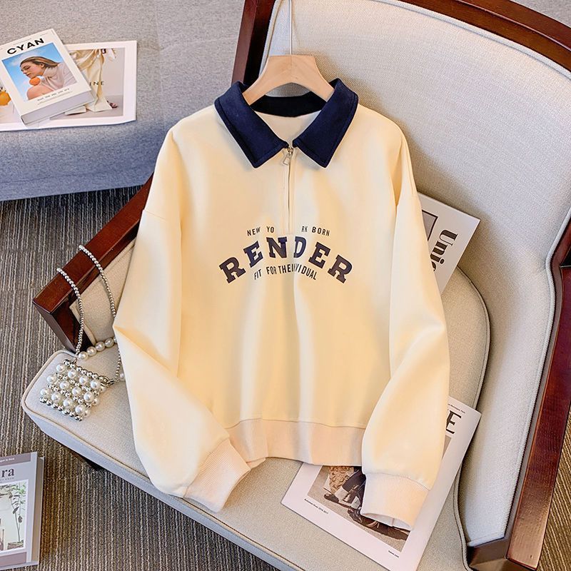 Spring And Autumn Color Matching Long-sleeved Thin Sweater Female Student Top