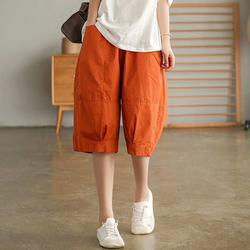 Newly Arrived at Buy Center: New Loose Slim Fit Women's Outer Shorts Orange Red