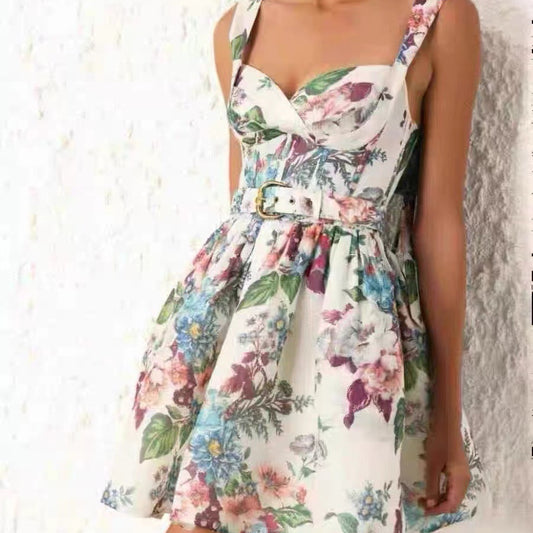 Hot New Items at Buy Center: Female French Tea Break Floral Strap Dress White