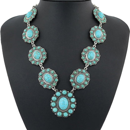 Just Arrived at Buy Center: European And American SUNFLOWER Turquoise Necklace Vintage Bohemian Ethnic Style