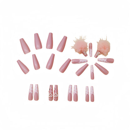 Fresh Arrivals at Buy Center: Cotton Candy Ball Diamond Wear Ballet Armor Gentle Girl Fake Nails