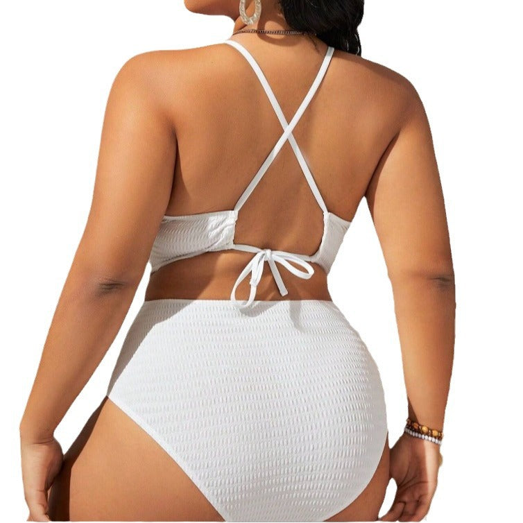 New Women's Belly-covering Beach Solid Color Fashion One-piece Swimsuit