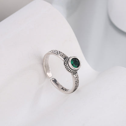 Hot New Items at Buy Center: Retro Fashion Green Zircon Ring