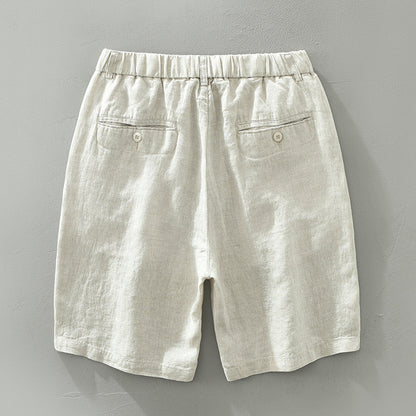 Trending Now at Buy Center: Linen Leisure Men's Loose Breathable Elastic Waist Beach Shorts