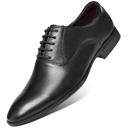 Newly Released at Buy Center: Men's Pointed Business Casual Leather Shoes Black