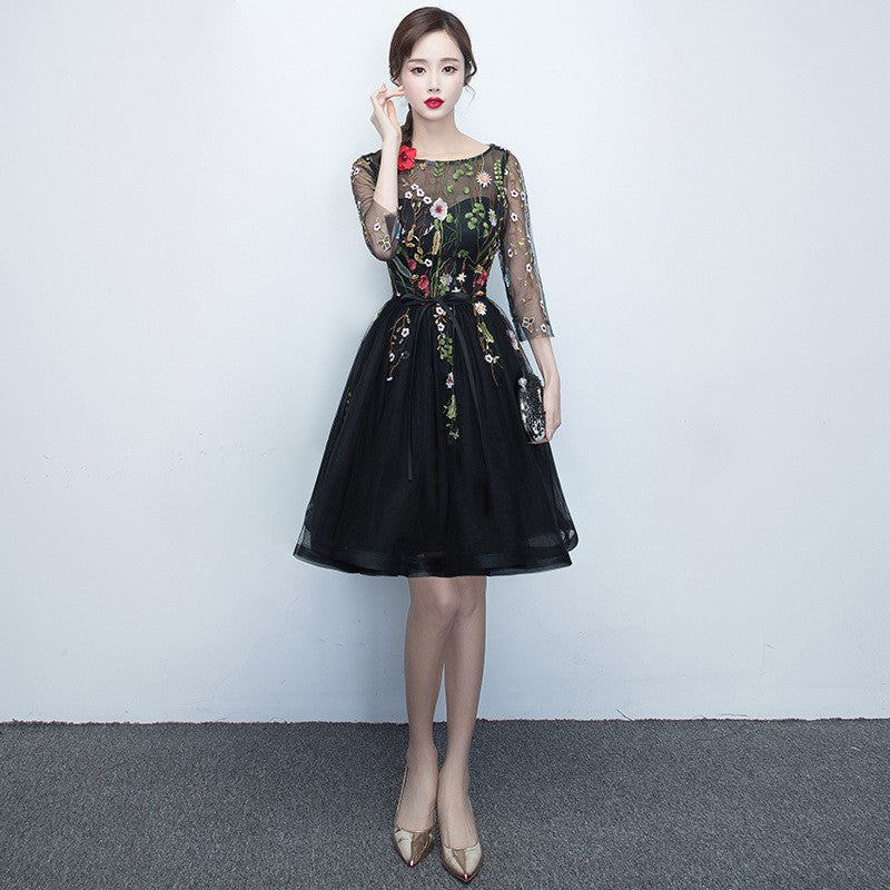 Fresh Arrivals at Buy Center: Korean Style Elegant Banquet Party Slimming Dress Women Black Short Strap