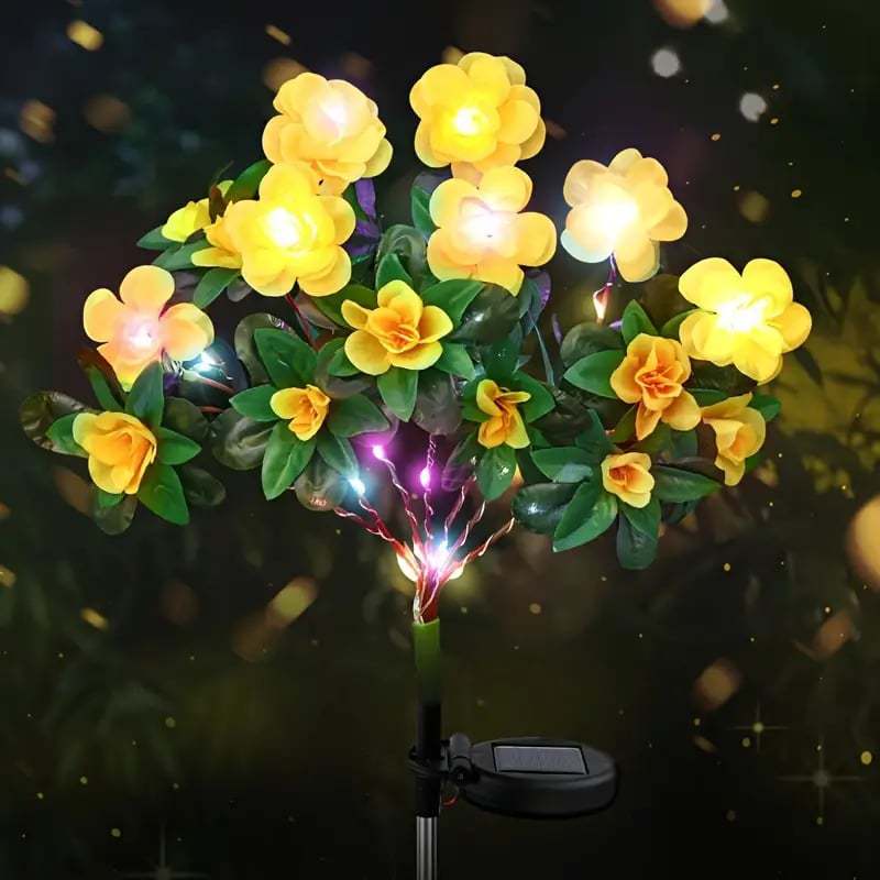 New at Buy Center: Azalea Artificial Flowers Solar Energy Festive Lantern Yellow