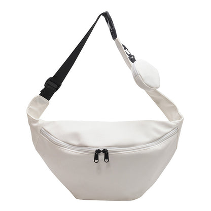 Newly Arrived at Buy Center: One-shoulder Crossbody Nylon Waist Bag Street Fashion Retro White