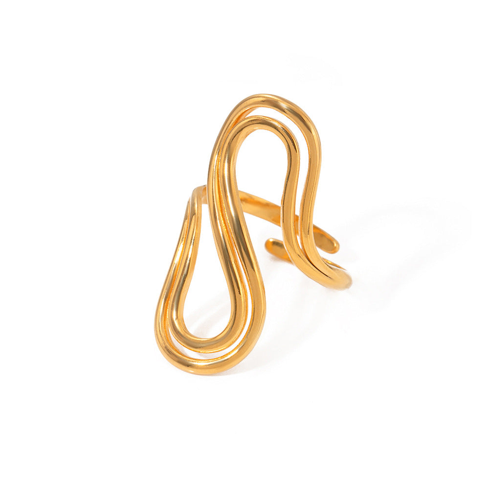 Hot New Items at Buy Center: Design Sense Minority Simple 18K Gold Stainless Steel Double Layer