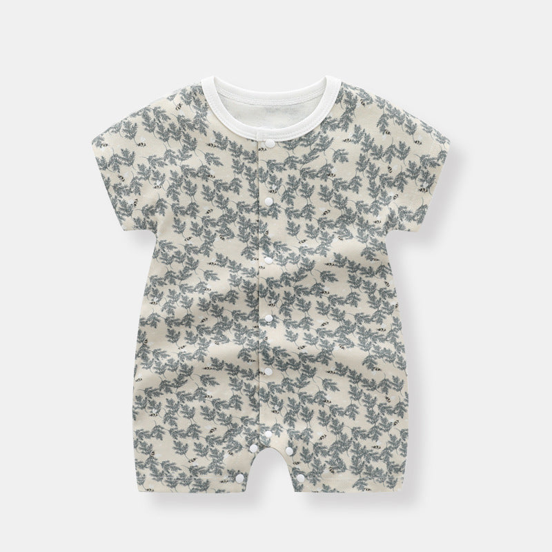 Hot New Items at Buy Center: Baby Thin Clothes Short Sleeve Baby Jumpsuits Birch Short Sleeve