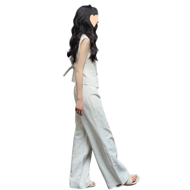 Fresh Arrivals at Buy Center: High Waist Wide Leg Pants Two-piece Suit Fashionable