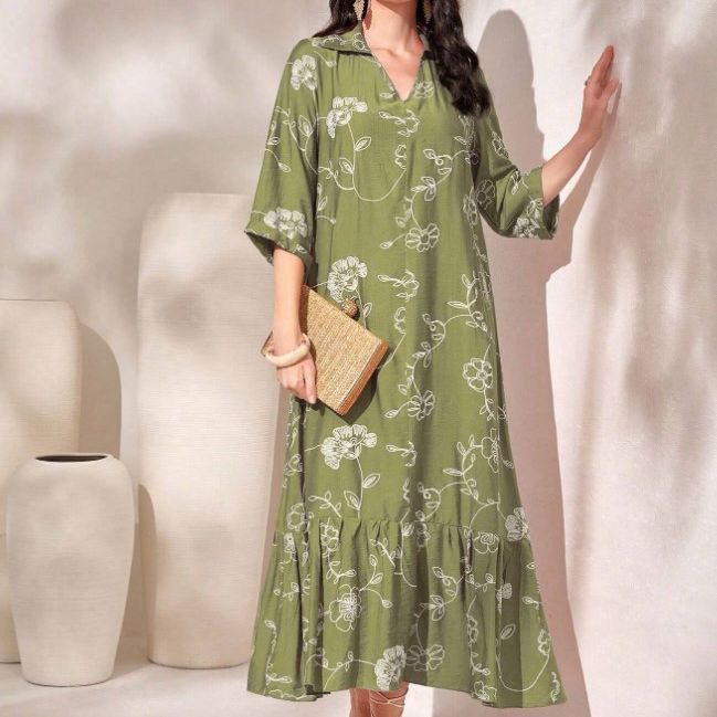 Hot New Items at Buy Center: Elegant Style Printed Loose Casual Dress Women