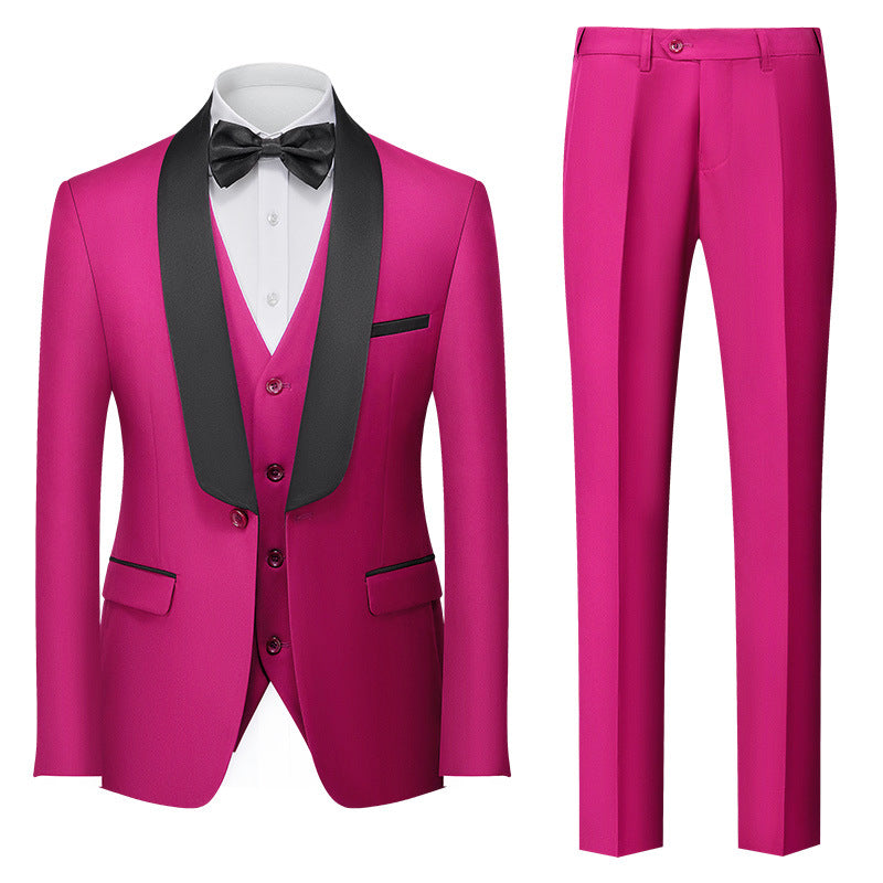 Hot New Items at Buy Center: New Men's Three-piece Suit Rose Red