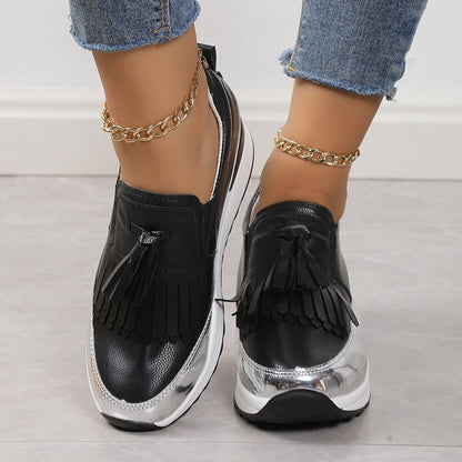 Fresh Arrivals at Buy Center: Women's Fashion Tassel Muffin Platform Casual Shoes Black