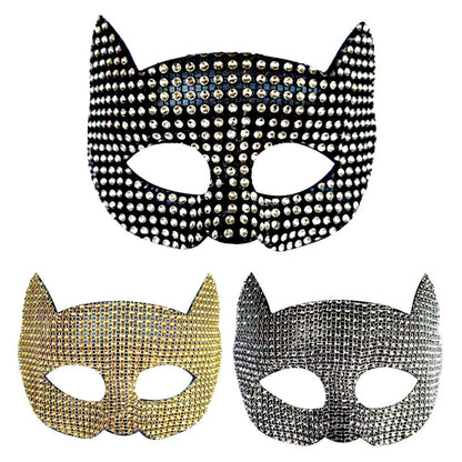 Fresh Arrivals at Buy Center: New Performance Halloween Masquerade Stick-on Crystals Cat Men And Women Mask