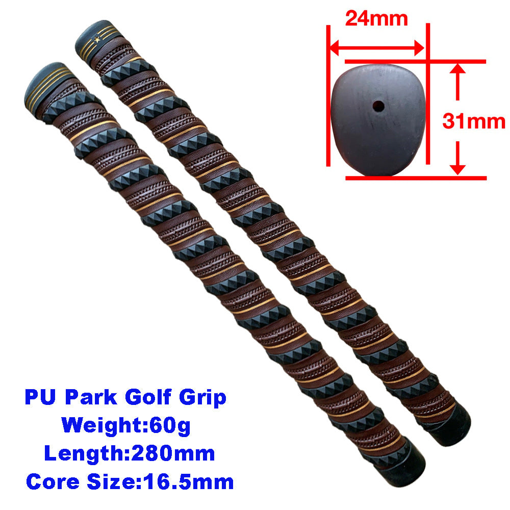 Hot New Items at Buy Center: Park Golf Grip Pu Leather Diamond Winding Non-slip Dark Brown With Gold