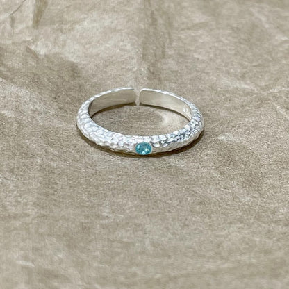 Hot New Items at Buy Center: Brushed Aquamarine Ring Women's Simple Fashion