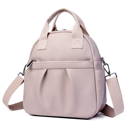 Now Available at Buy Center: Versatile Backpack Bags Women's PU Waterproof Rucksack Pink