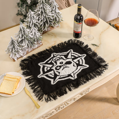 Hot New Arrivals at Buy Center: Halloween Decorative Placemat Skull Knitted Tablecloth