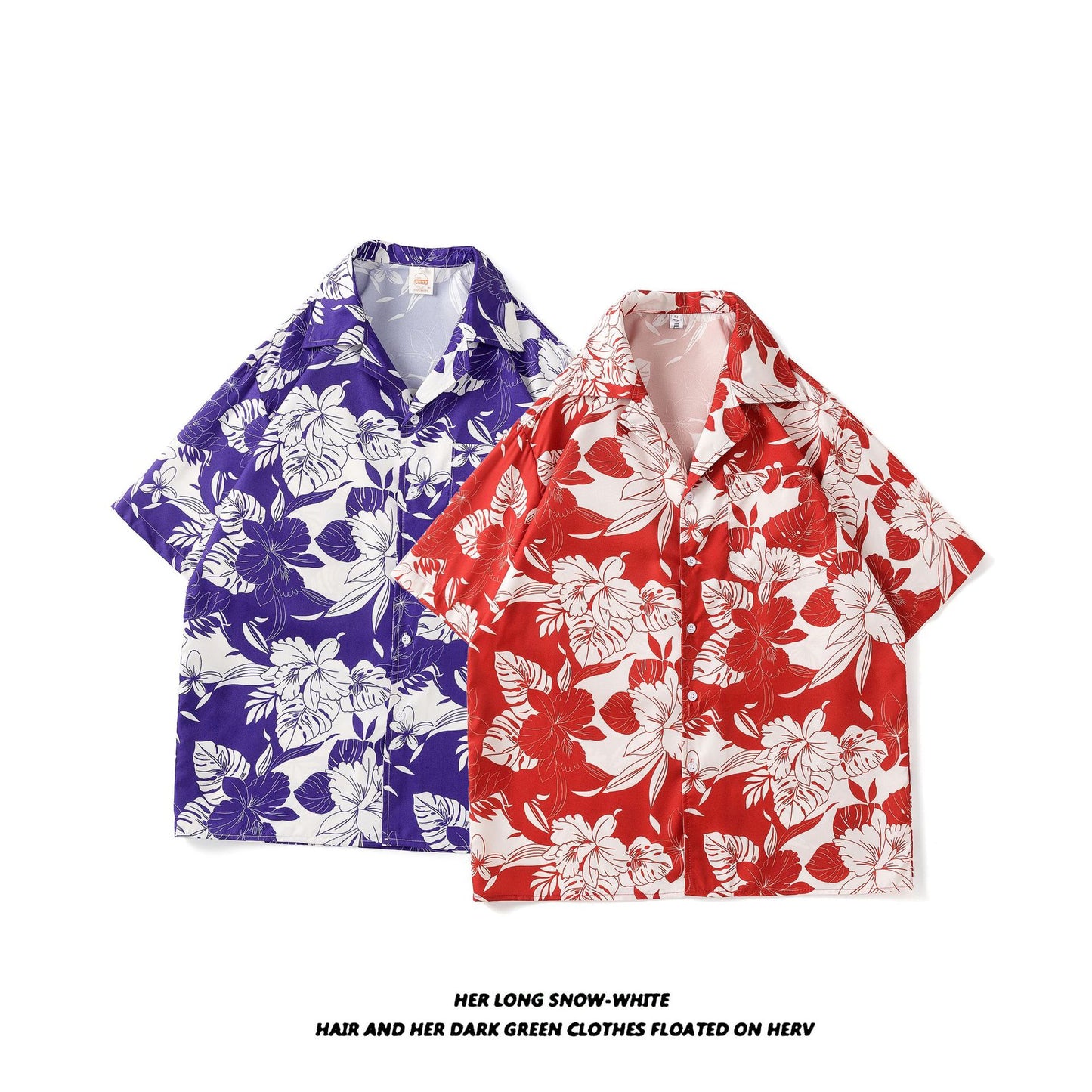 Now Available at Buy Center: Men's And Women's Retro Hong Kong Style Beach Printed Shirt