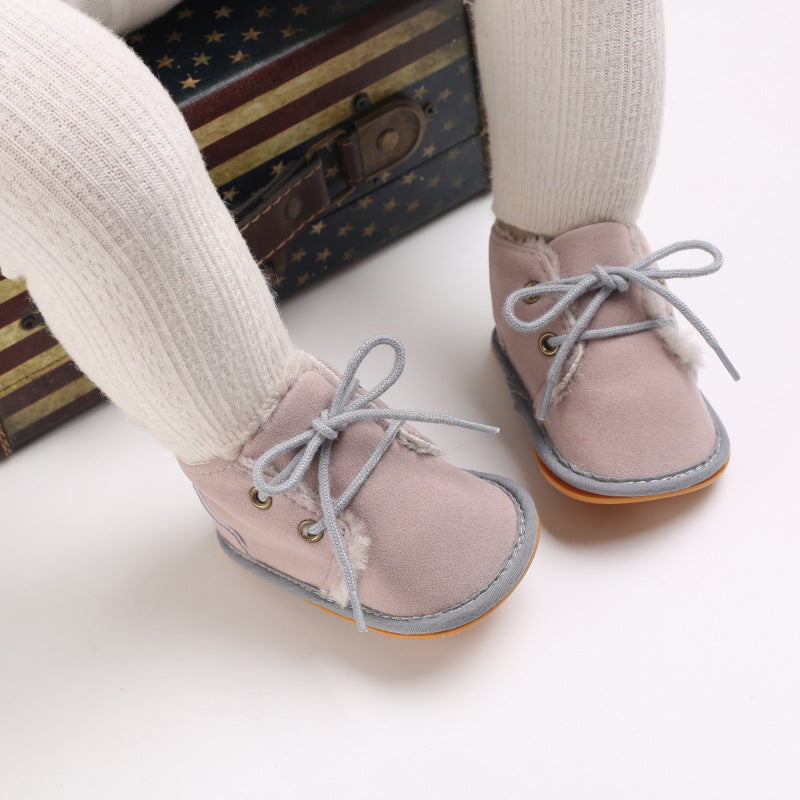 Newly Arrived at Buy Center: Baby's Shoes Winter 0-1 Years Old Rubber Sole Male And Female Baby Gray