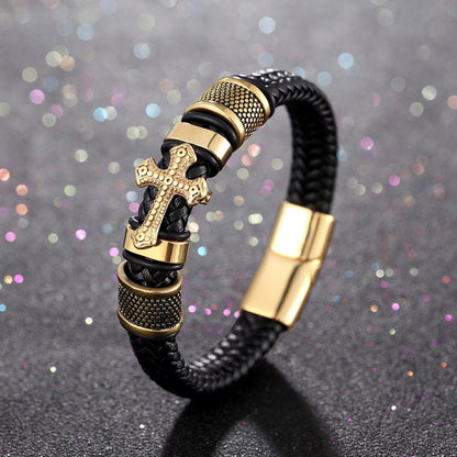 Newly Released at Buy Center: Woven Bracelet Woven Cross Men's Punk