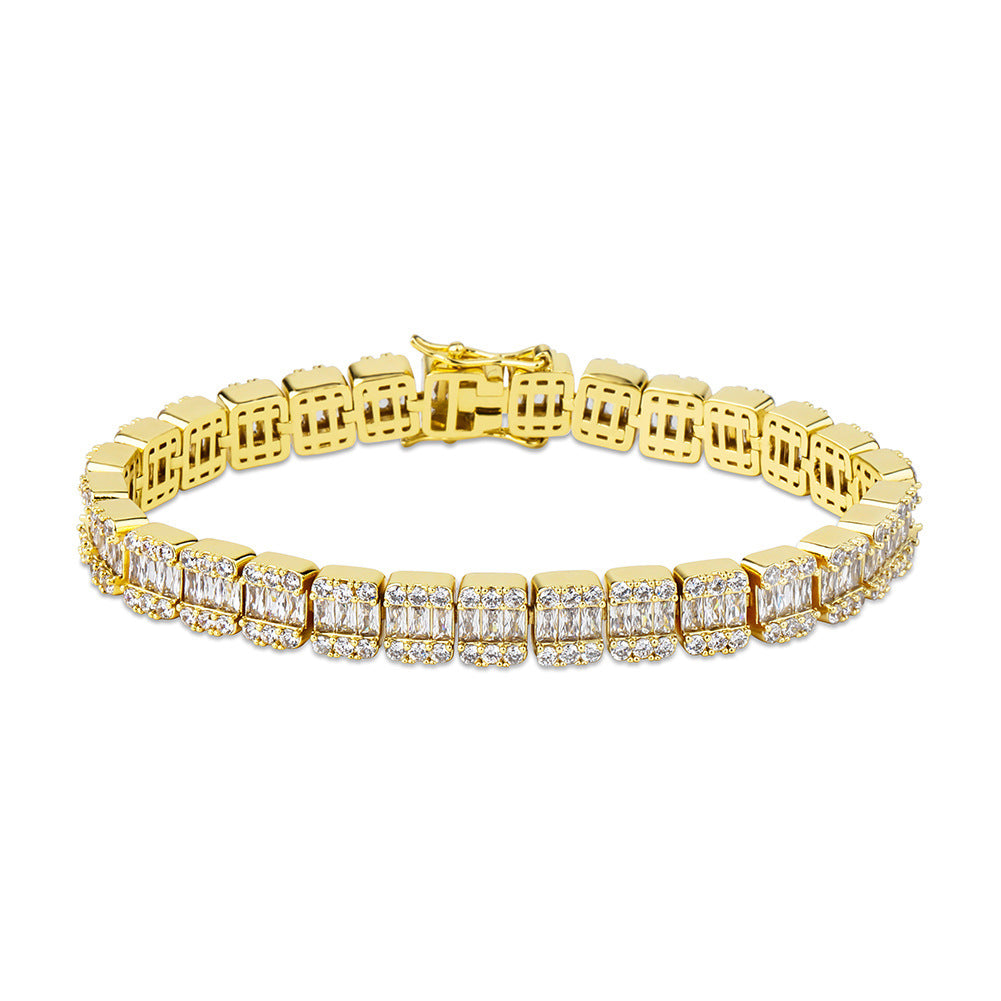 Now Available at Buy Center: Hip Hop Ear Accessories Square Crystal Sugar Zircon Bracelet