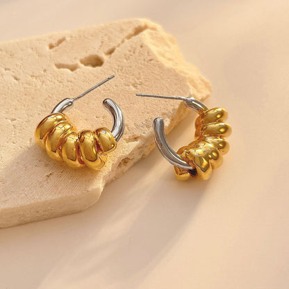 Fresh Arrivals at Buy Center: Shape Ring Winding Trendy Earrings