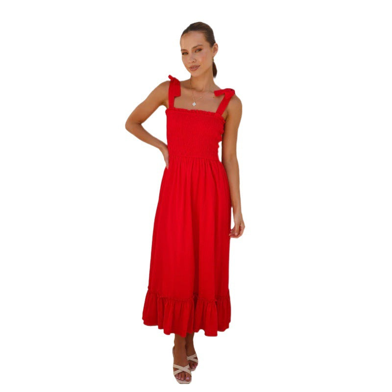 Hot New Items at Buy Center: Smocking Simple Solid Color Camisole Dress