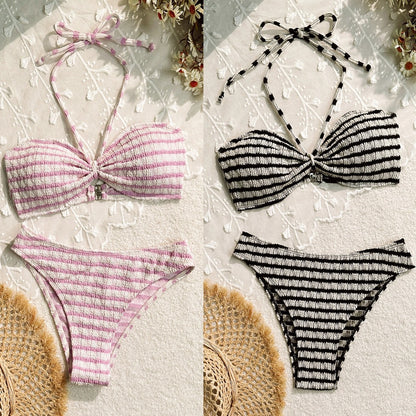 Trending Now at Buy Center: Bikini Split Striped Printed Swimsuit For Women