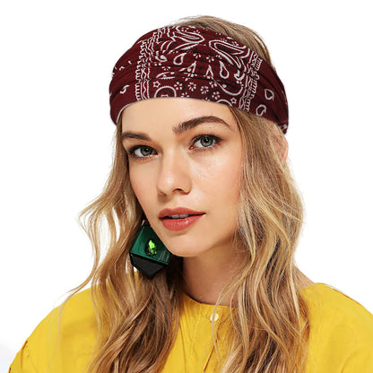 New Women's Hair Band European And American Bohemian Style Elastic Elastic Band Paisley