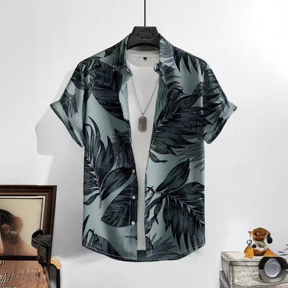 Camisa informal holgada con estampado 3D para hombre