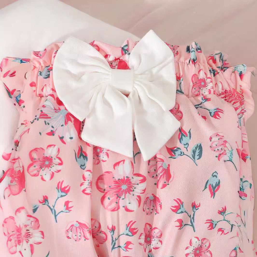 Fresh Arrivals at Buy Center: Infant Long Sleeve Pants Letter Floral Bow Print 3 Piece Set Suit