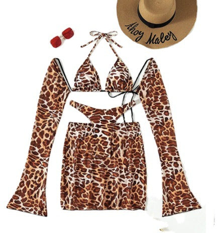 Just Arrived at Buy Center: Leopard Print Split Bikini Swimsuit Suit Color