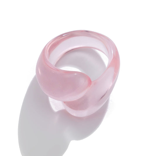 New Irregular Double Water Drop Plastic Ring