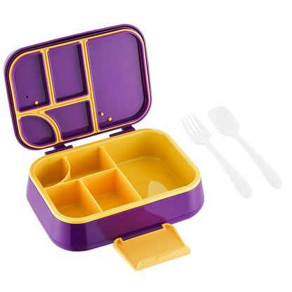 New Student Fruit Salad Compartment Sandwich Lunch Box Purple 5 Grid