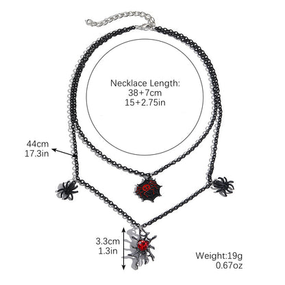 New Skull Pendant Pumpkin Spider Halloween Necklace N240425 Spider Pendant