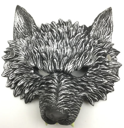 Newly Released at Buy Center: Halloween Performance Bar Masquerade PU Foam Wolf Head Mask Black Silver