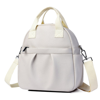 Now Available at Buy Center: Versatile Backpack Bags Women's PU Waterproof Rucksack Beige